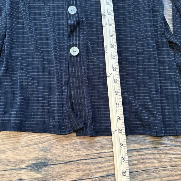 Vintage Chico’s Private Edition Black Textured Lounge Set Size 1 USA Button Top - Picture 7 of 10